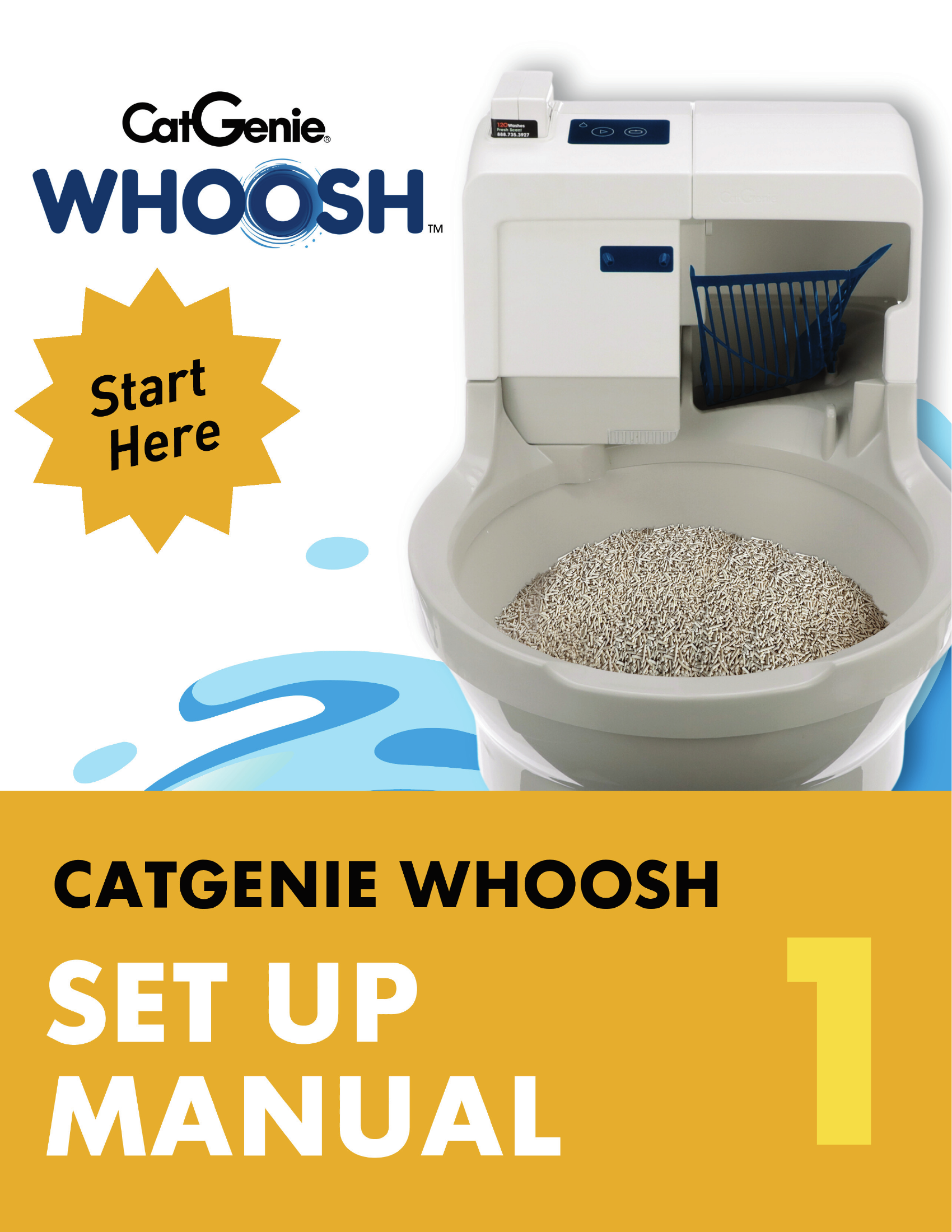 CatGenie WHOOSH Set Up Manual page 1