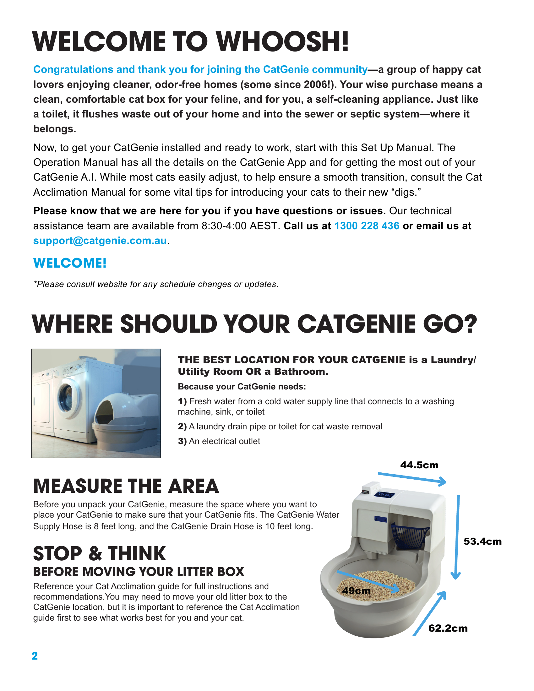 CatGenie WHOOSH Set Up Manual page 2