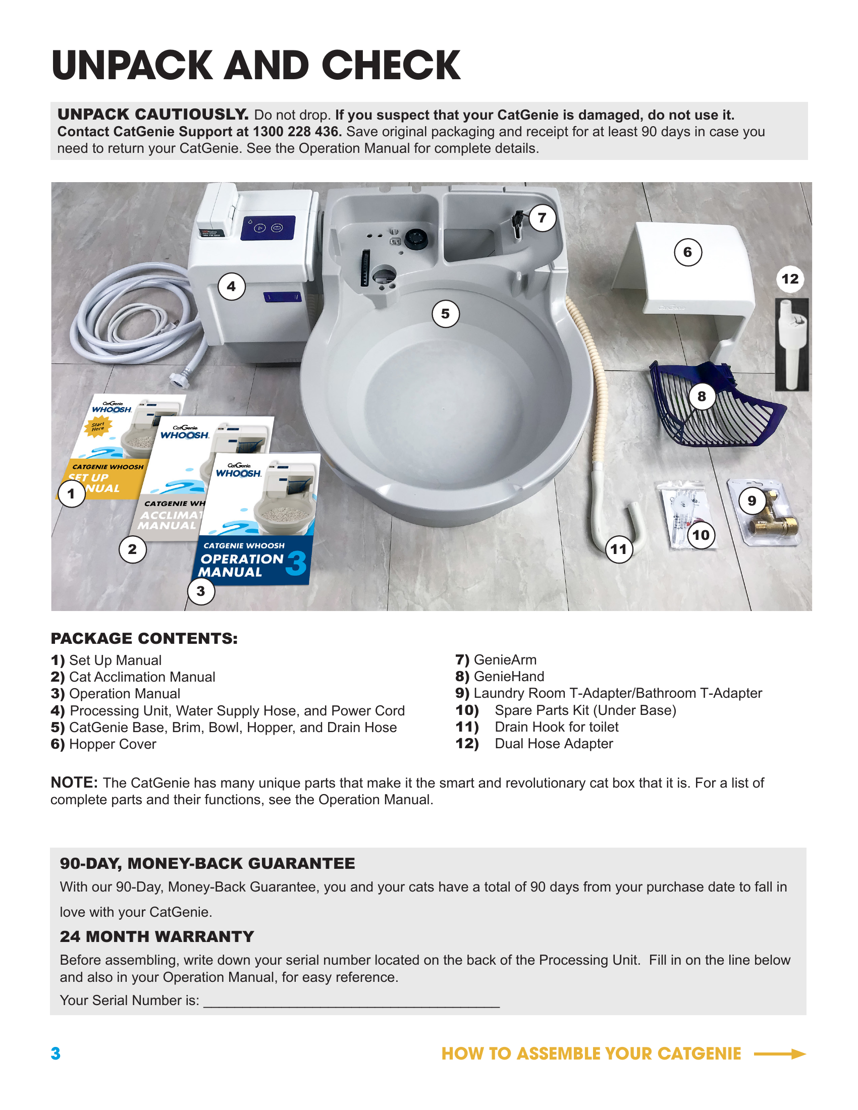 CatGenie WHOOSH Set Up Manual page 3